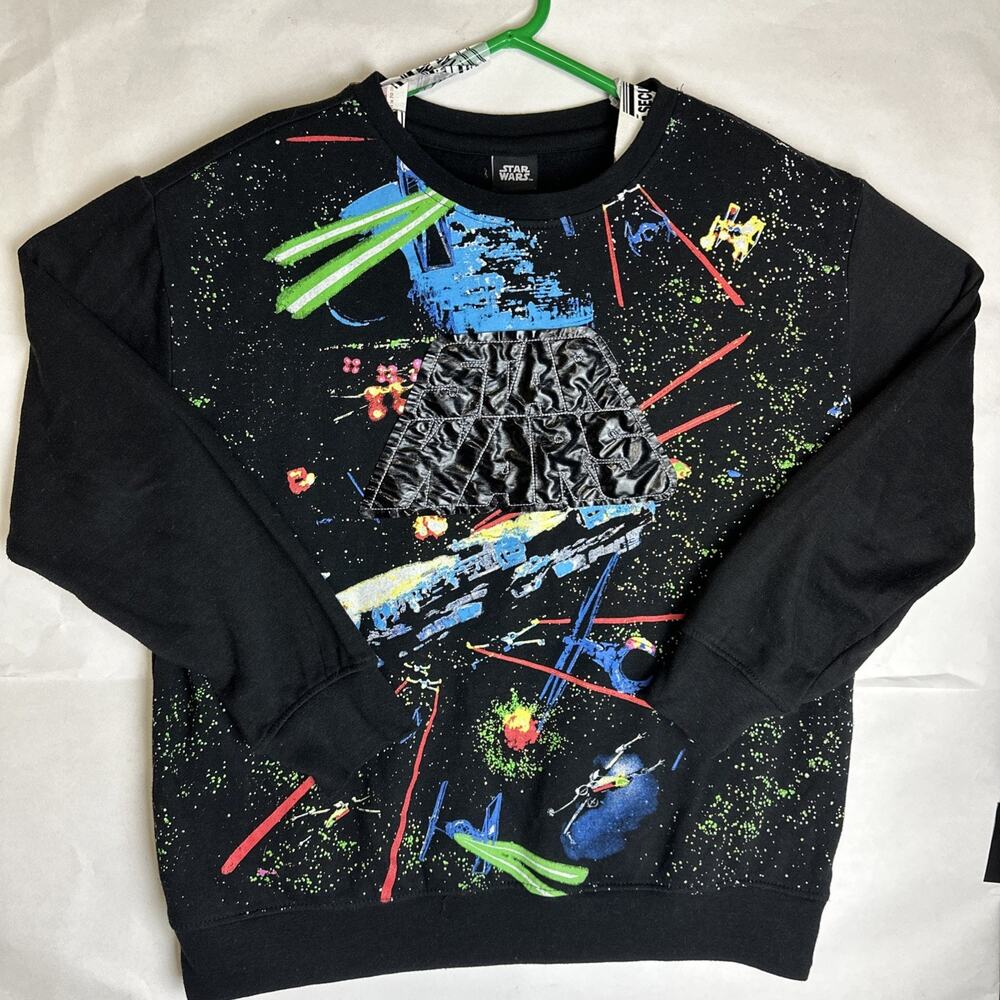 Vintage Lucas Film Star Wars Death Star Attack Sweatshirt size M Paint Splatter